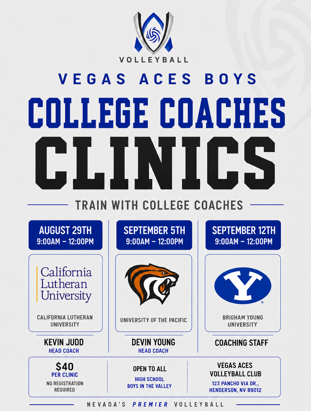 Vegas Aces Boys College Coaches Clinics