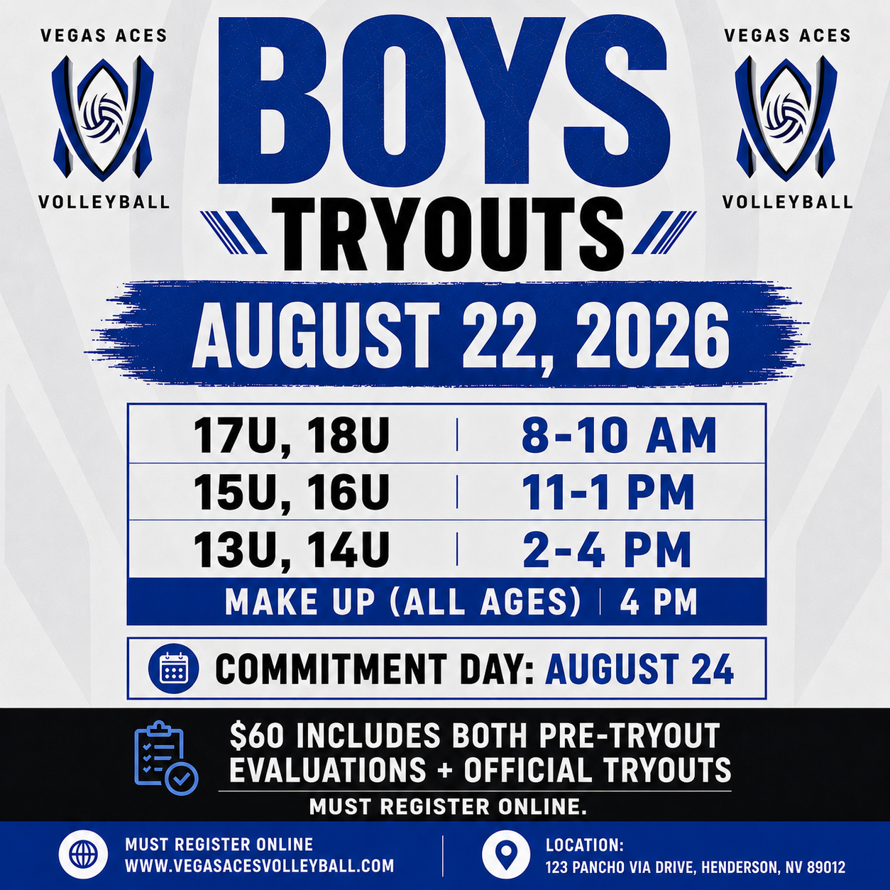 Vegas Aces Boys Club Tryouts